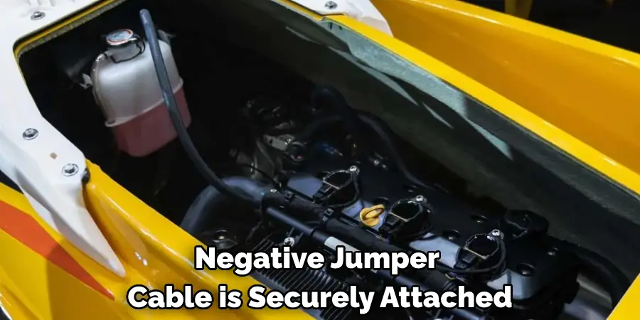 Negative Jumper Cable is Securely Attached